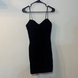 L.A Glo Elegant Black Spaghetti Strap Dress